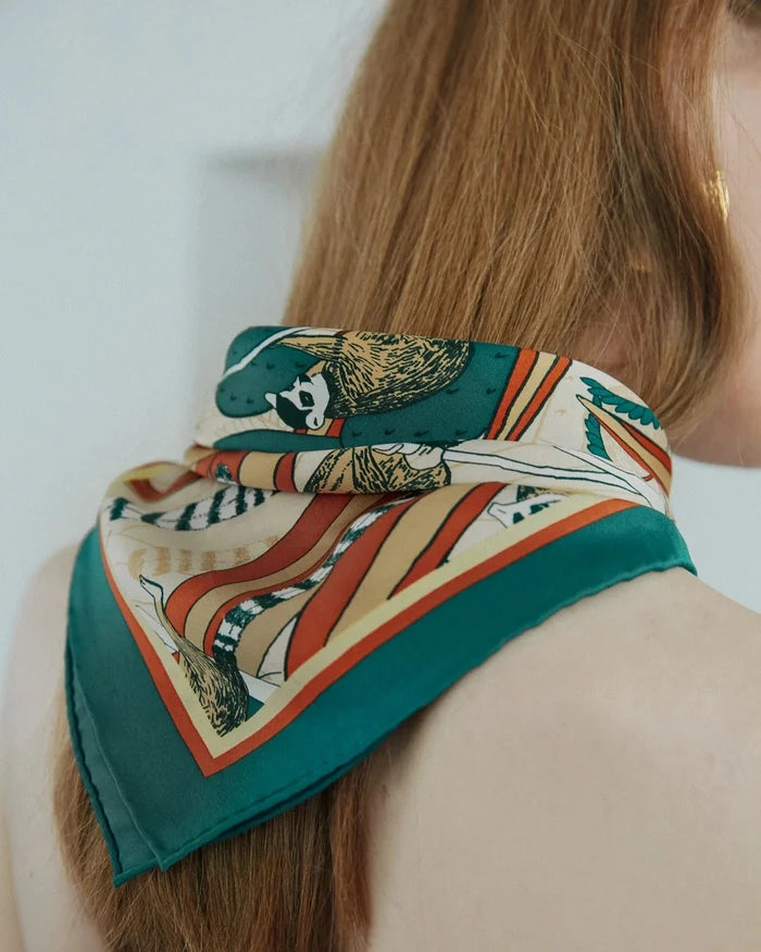Madagascar Green Silk Bandana-Accessories-Uniquities