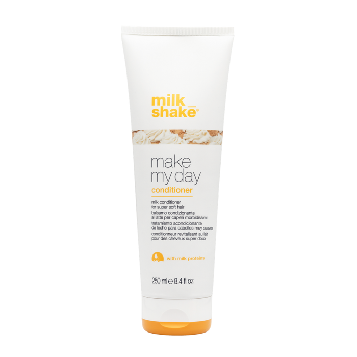 Tube of 'milk_shake' conditioner on a white background