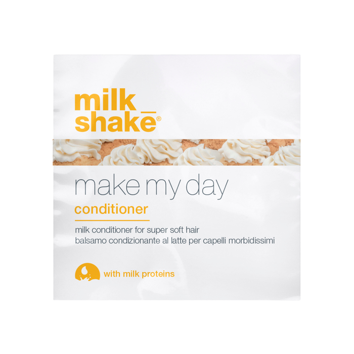milk_shake conditioner packaging with text and branding on a white background