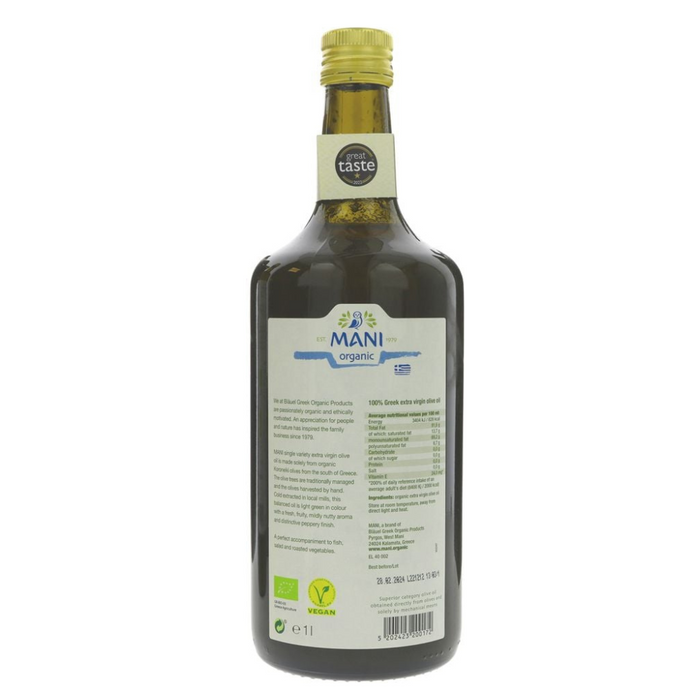 Mani Organic Extra Virgin Olive Oil 1L