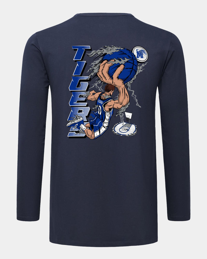 Memphis Slam Dunk Spectacle 2.0 Navy Long Sleeve T-Shirt Back