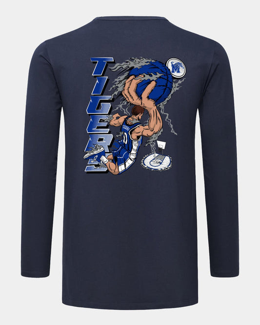 Memphis Slam Dunk Spectacle 2.0 Navy Long Sleeve T-Shirt Back