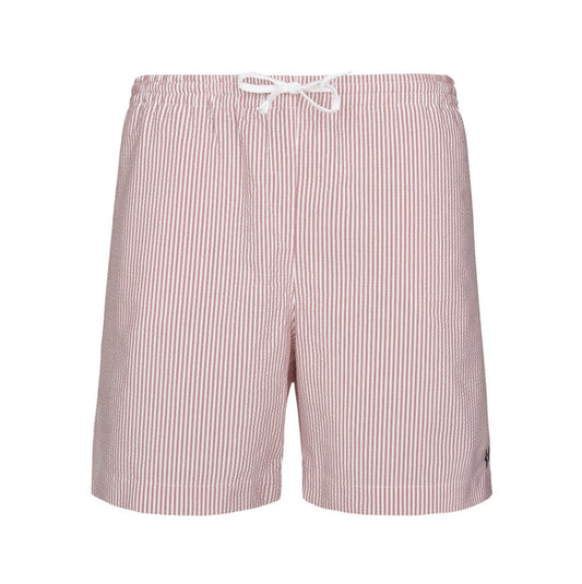 Mens Seersucker Swimming Trunks | Red