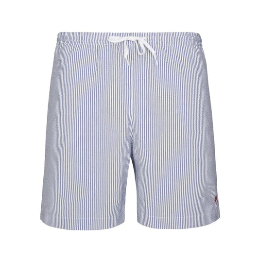 Mens Seersucker Swimming Trunks | Navy