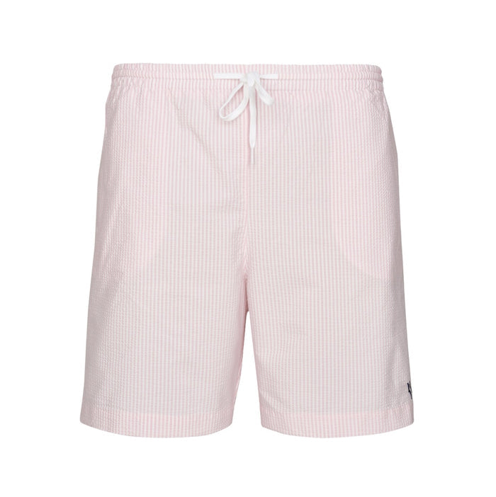 Mens Seersucker Swimming Trunks | Pink