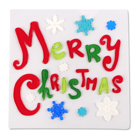 Penguin Window Gel Stickers  332128-MERRY XMAS