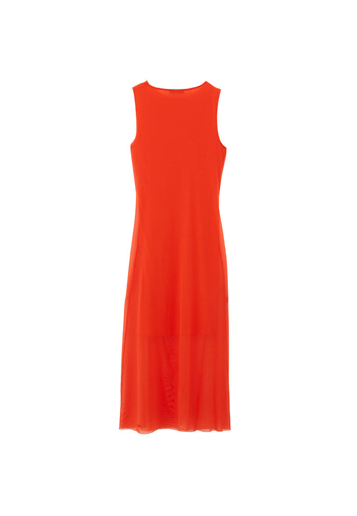 Mesh Long Dress - MANDARIN REDD