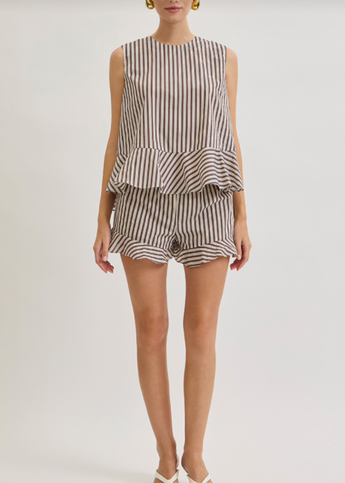 Miller Top - Brown Navy Stripe