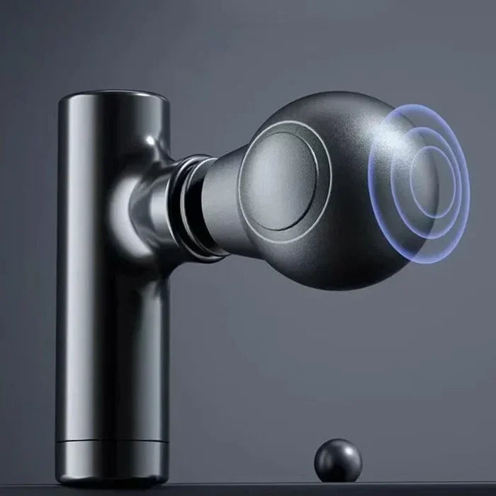 Close-up of mini massage gun percussion head