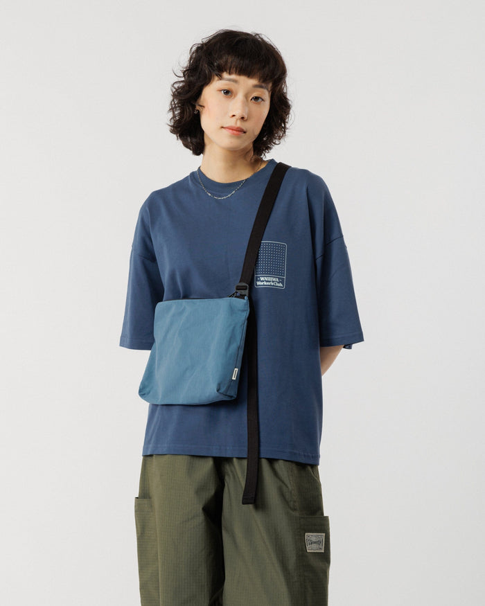 Mini Water Resistant Messenger Bag - Slate Blue