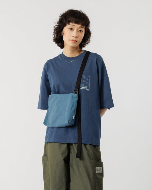 Mini Water Resistant Messenger Bag - Slate Blue