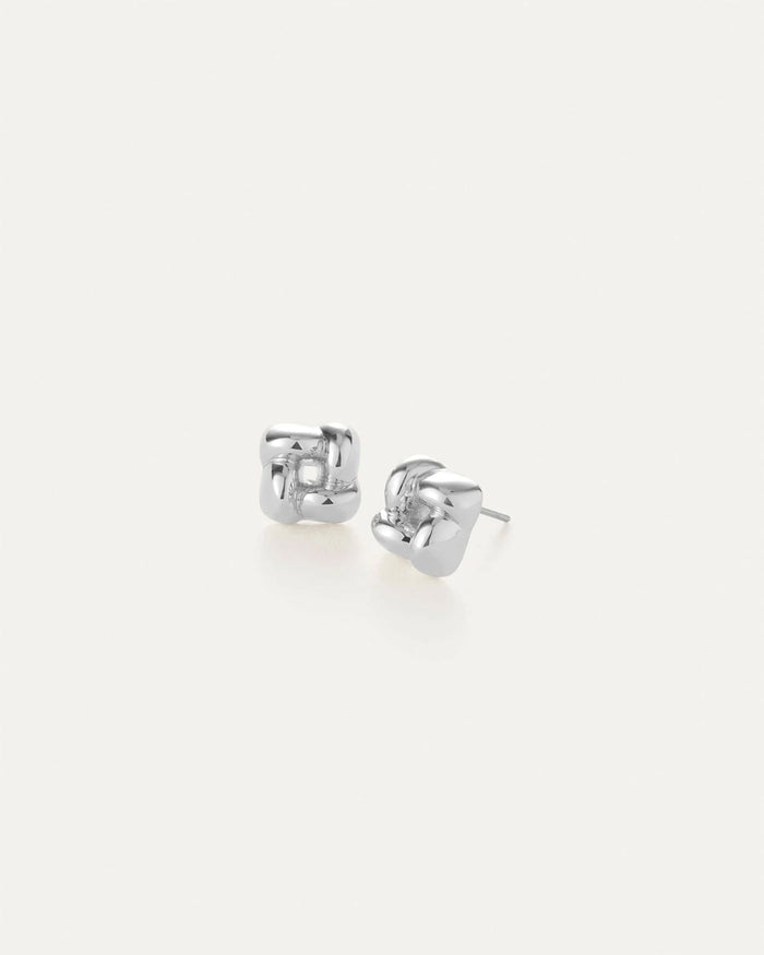 Mini Woven Square Earrings-Jewelry-Uniquities