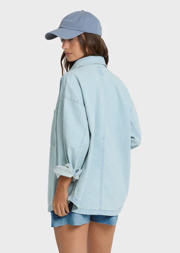 Mix Match Long Sleeve Woven Shirt - Sky Wash