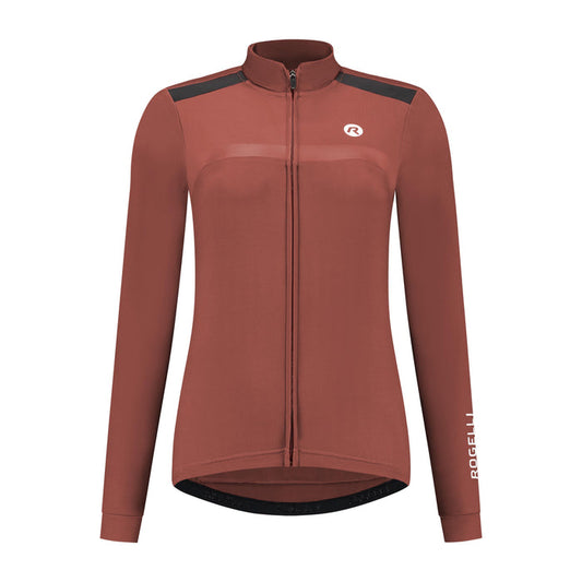 Rogelli Mono fietsshirt lange mouw dames chutney voorkant.