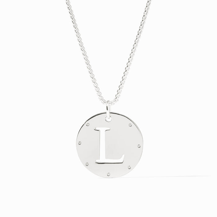 Monogram Pendant Necklace Silver