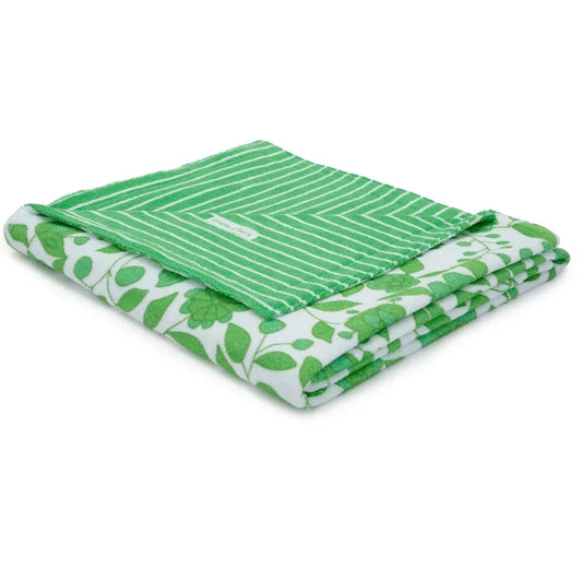 Monogrammed Luxury Beach Towel | Apple Floral / Apple Stripe