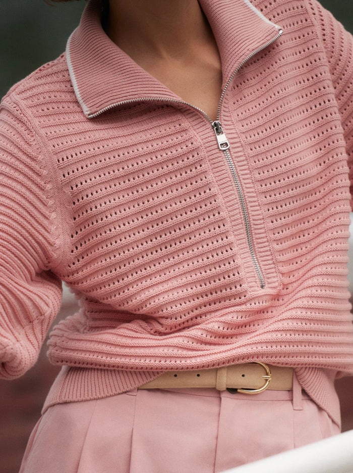 Morwenna Half Zip Knit-Sweaters-Uniquities