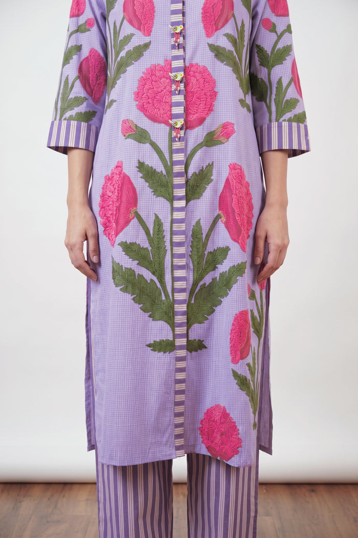 Multicolour Floral Printed Straight Cotton Kurta Co-ord