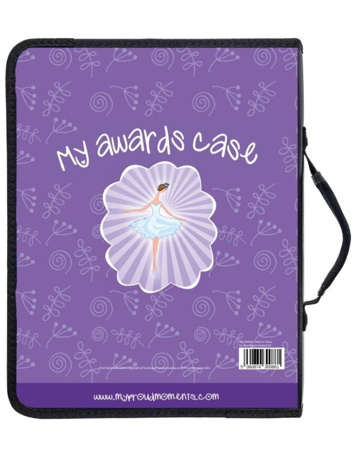 Purple ballerina award case for proud moments medals with padded handle