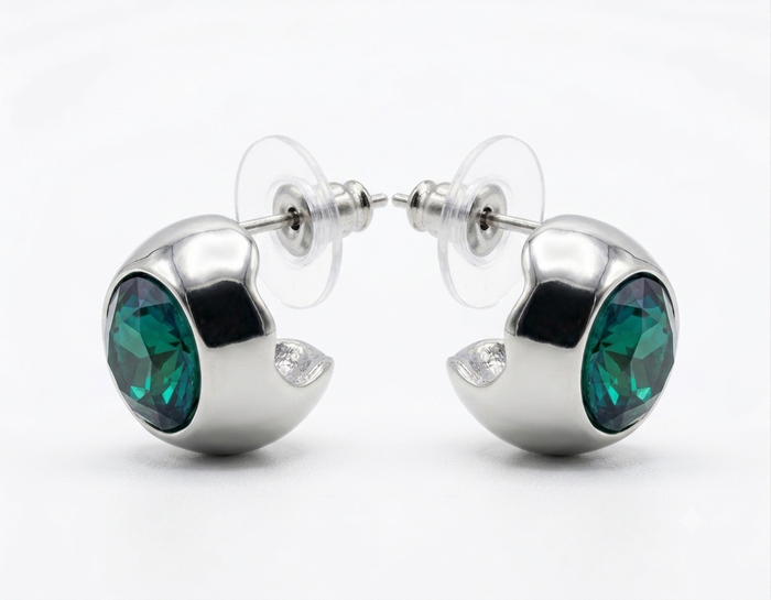 Nans Gem Earring — earrings in green | CRUX