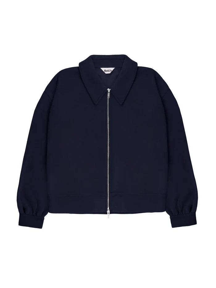 Navy Sweatshirt Bomber Jacket