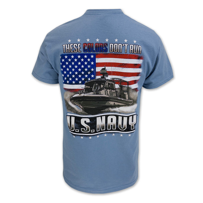 Navy These Colors Don't Run Flag T-Shirt (Stone Blue)
