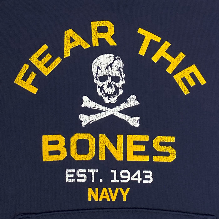 Navy Youth Under Armour Fear The Bones Icon Fleece Hood (Navy)
