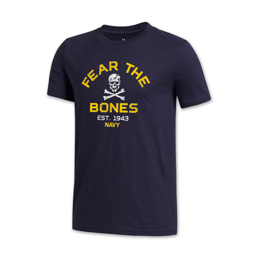 Navy Youth Under Armour Fear The Bones Tech Stretch T-Shirt (Navy)