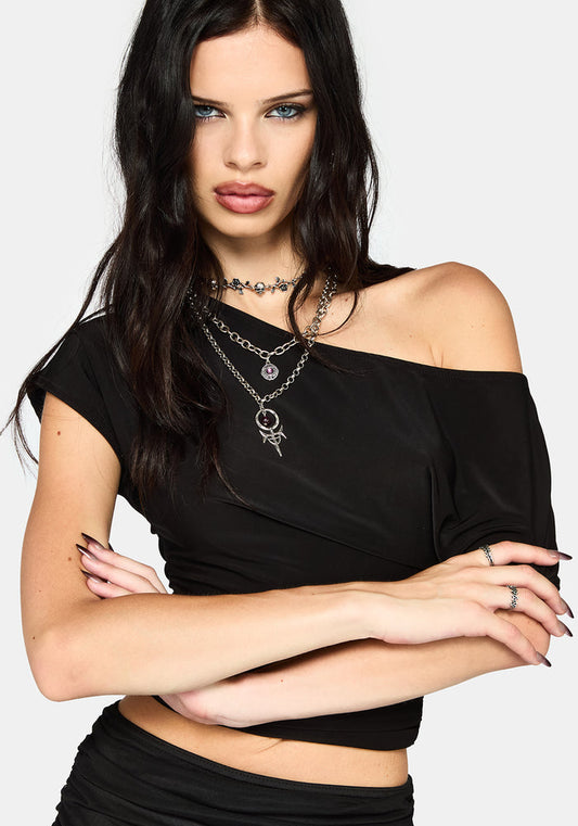 Neevah Slinky Short Sleeve Top