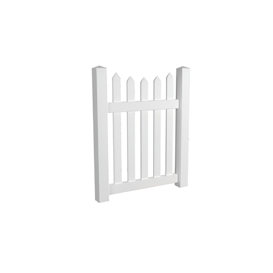 Oxworks Newport PVC Picket Gate - UV Stabilised PVC - 1000mm x 1200mm - - Image 1