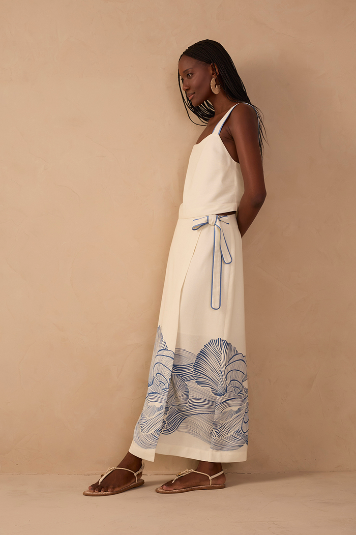 Off-White Mergulho Top and Wrap Maxi Skirt Set_1