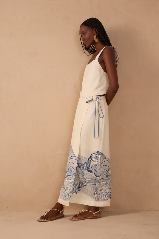 Off-White Mergulho Top and Wrap Maxi Skirt Set_1