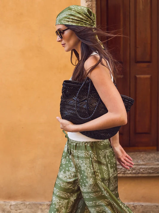 Olive Bandana-Print Scarf