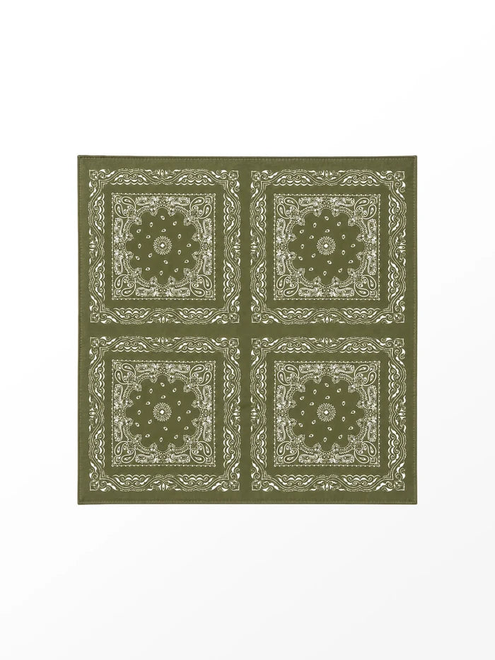 Olive Bandana-Print Scarf