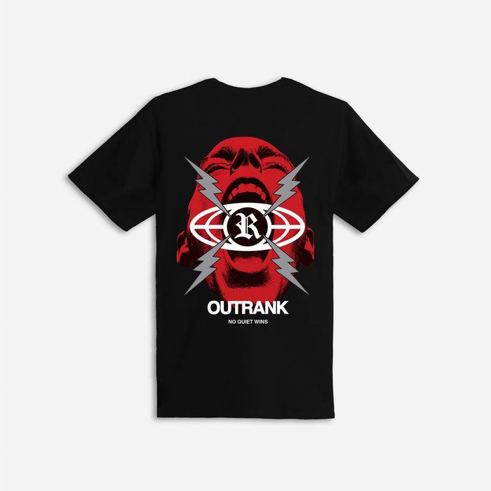 OUTRANK NO QUIET WINS T-SHIRT - OR3887T - BLACK