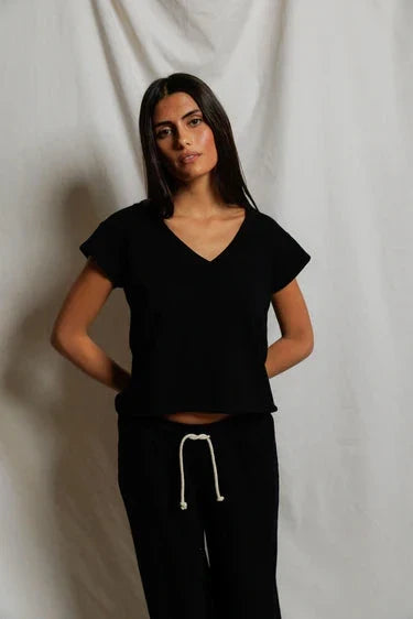 Pearl V Neck Tee-TEES-Uniquities
