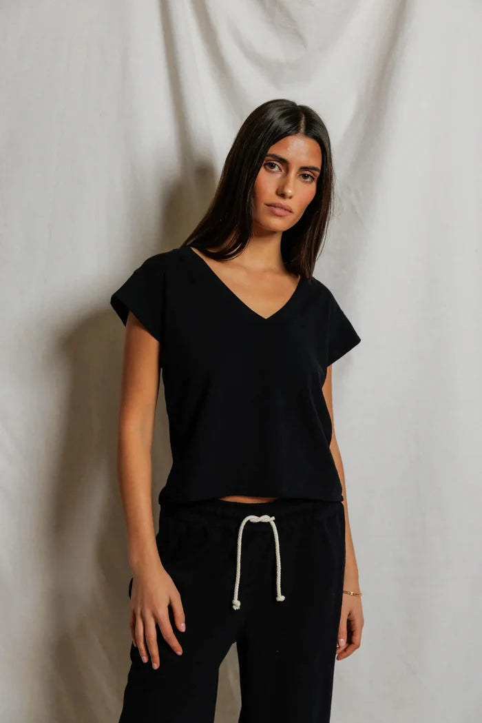 Pearl V Neck Tee-TEES-Uniquities