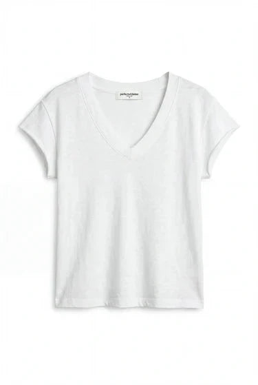 Pearl V Neck Tee-Tops/Blouses-Uniquities