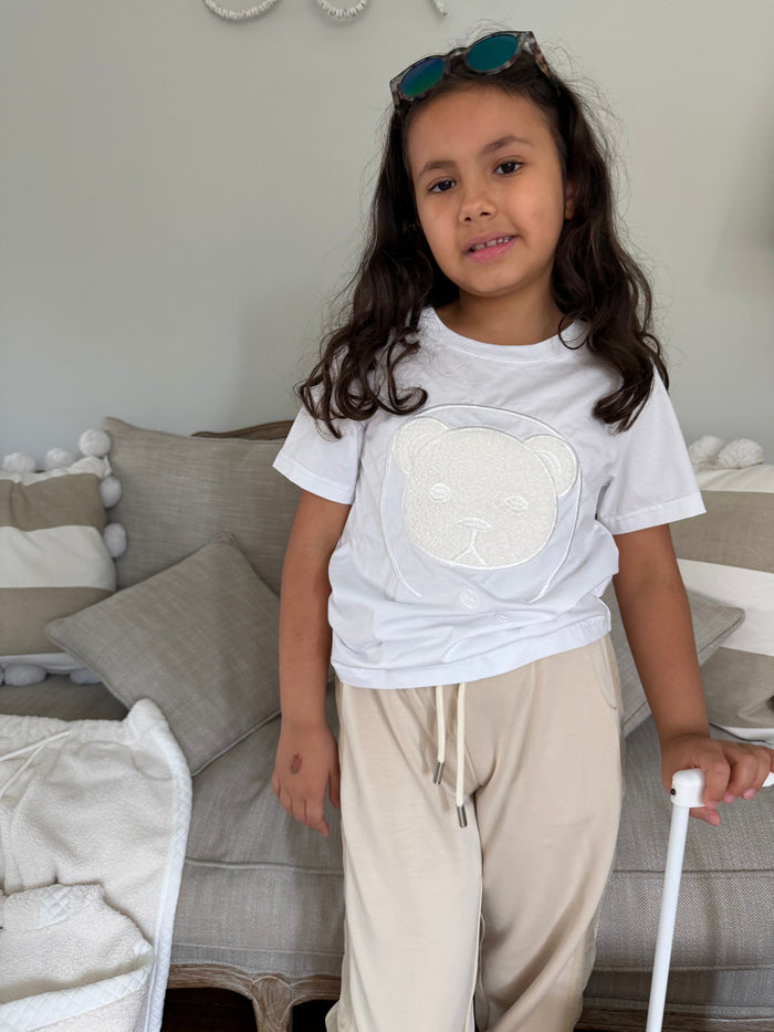 Pima cotton teddy t shirt. perfect t shirt to dress up or dress down.