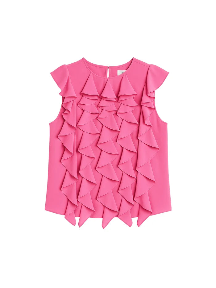 Pink Frill Front Top