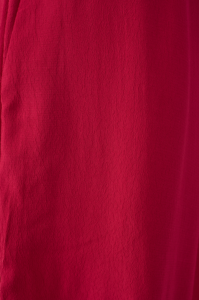 Pink Ruched Wide Leg Crepe Pants_6