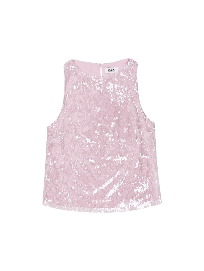 Pink Sequin Shell Top