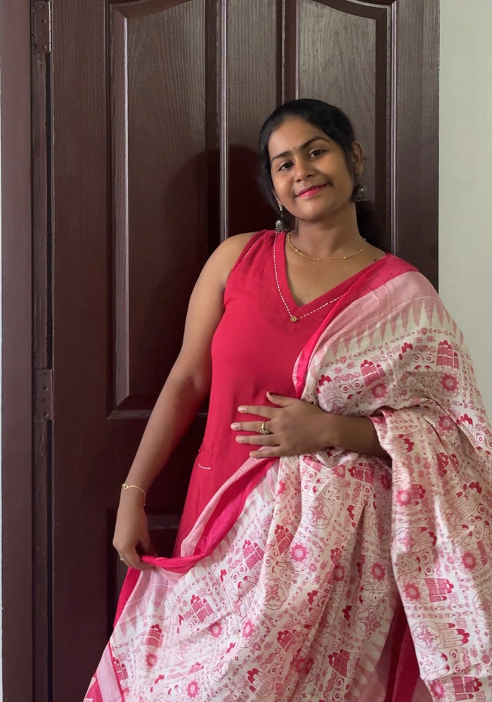 Pink Sleeveless kurta set