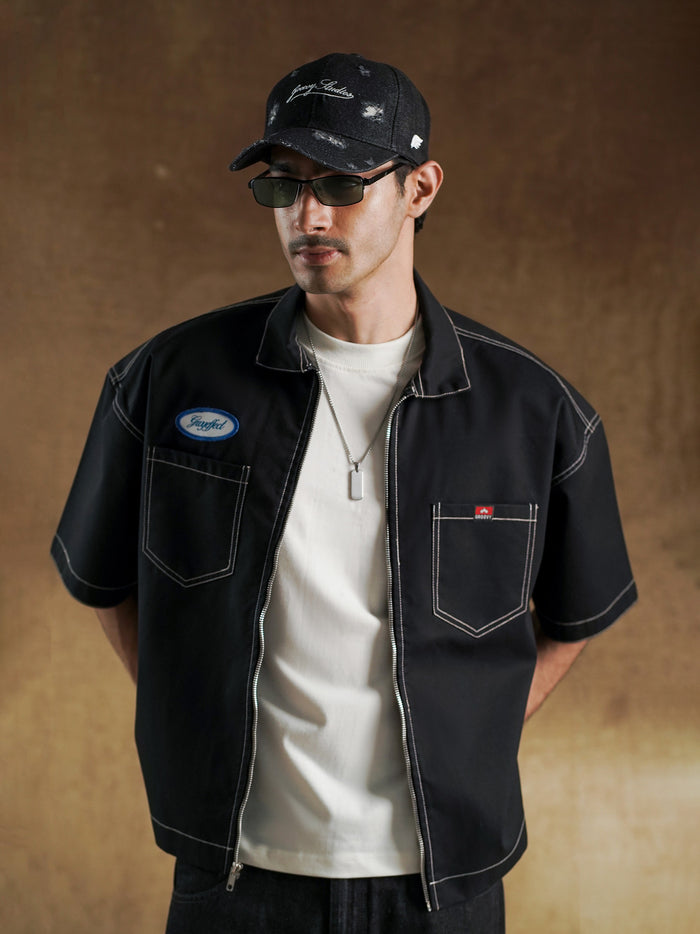 Pitcrew Shirt back view showing boxy oversized cut - GROOVY Pakistan