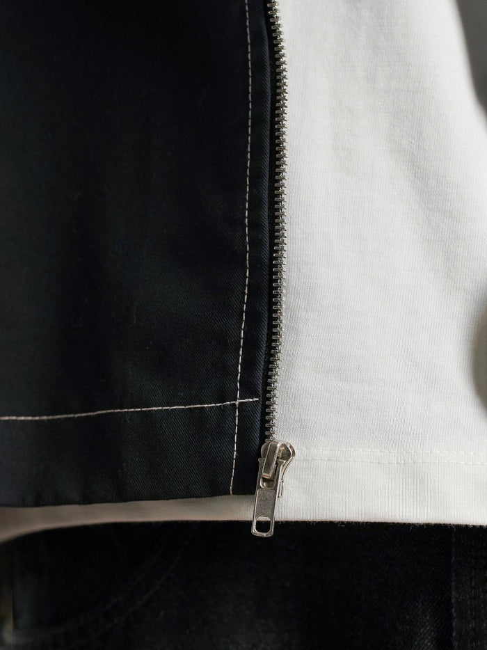 Dropped shoulder seam on oversized black work shirt - GROOVY Pakistan
