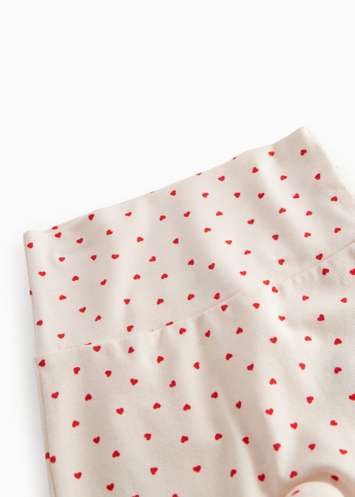 Shorts for newborns with a sweet heart print