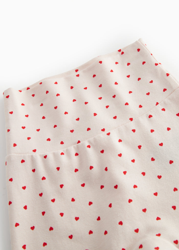 Diapers with feet for newborns with a sweet heart print