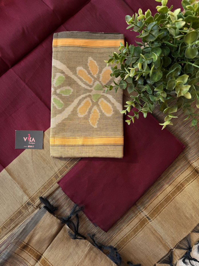 Pochampally poly cotton suit set