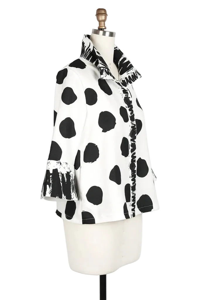 Polka-Dot Jacket in Black & White- 4939-WT
