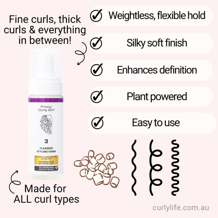 Pretty Curly Girl Flaxseed Styling Foam